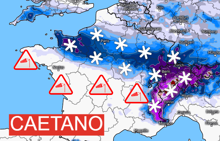 Tempête Caetano : les dernières prévisions du vent et de la neige en plaine